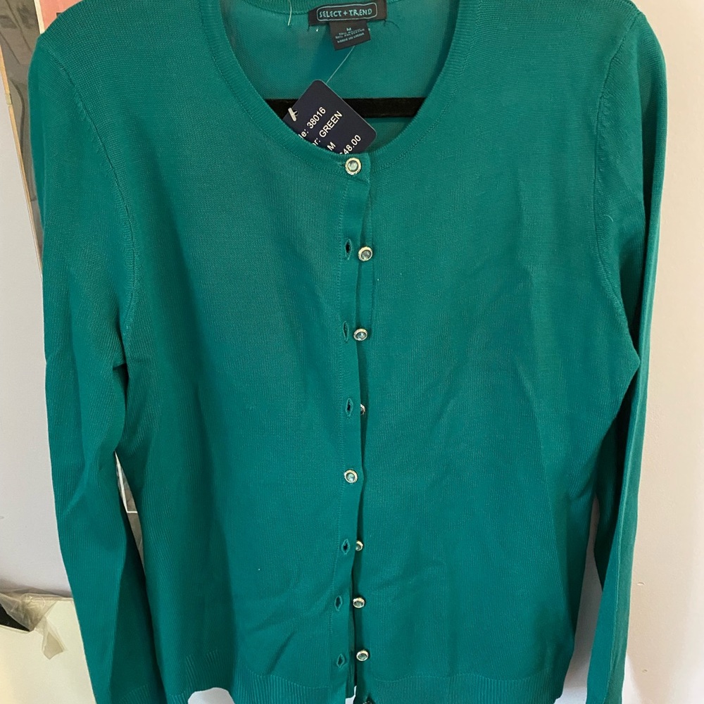 Select+Trend Green/Emerald Long sleeve button down cardigan - Size Medium